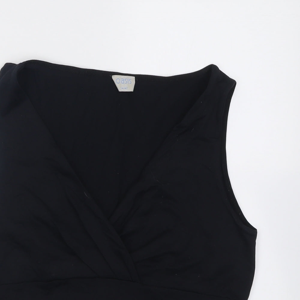 Womens UK Size 14 Oasis Black Basic Tank