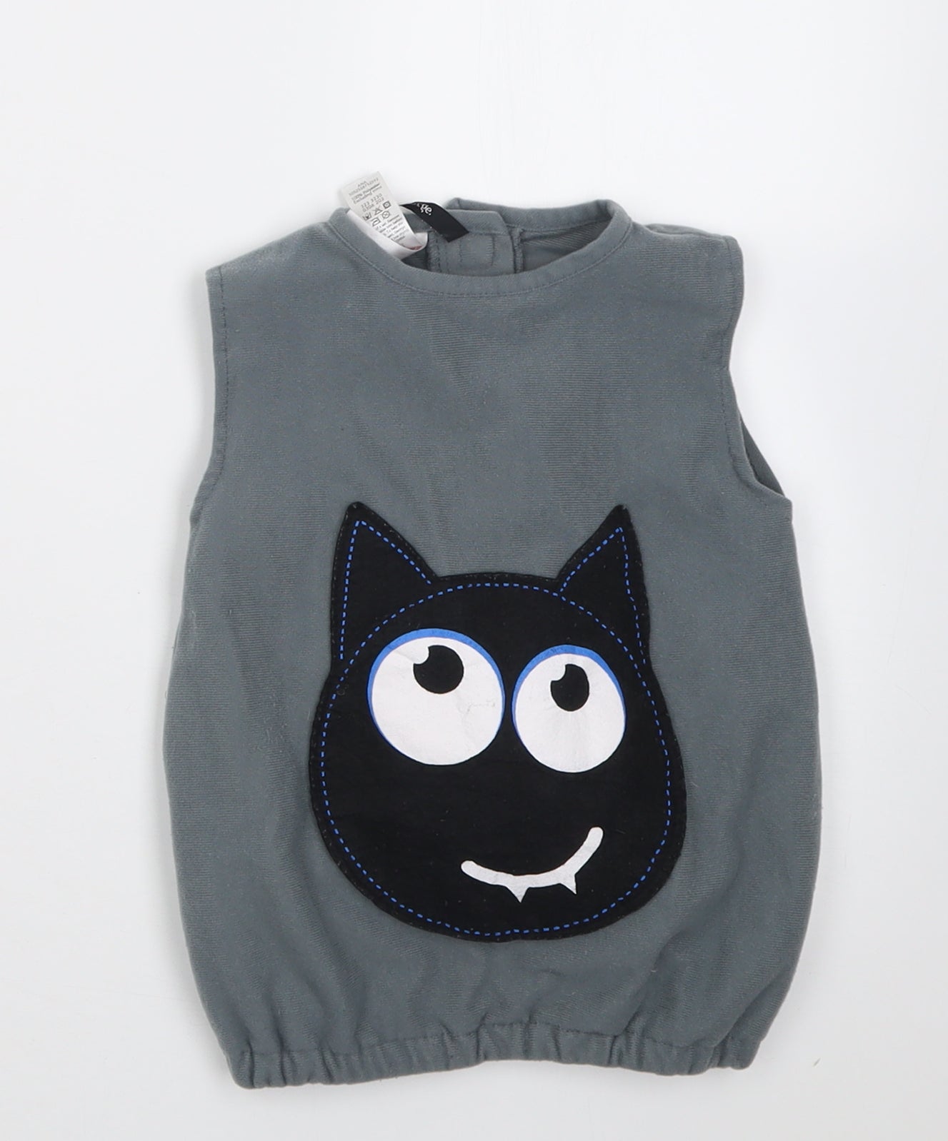 George Boys Grey  Polyester Basic Tank Size 2 Years Crew Neck Hook & Loop