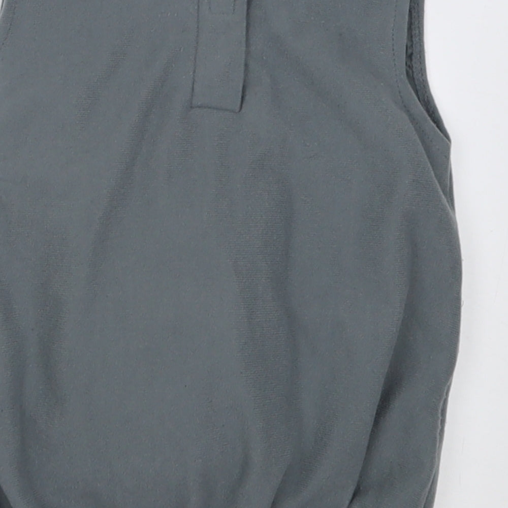 George Boys Grey  Polyester Basic Tank Size 2 Years Crew Neck Hook & Loop