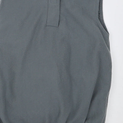 George Boys Grey  Polyester Basic Tank Size 2 Years Crew Neck Hook & Loop