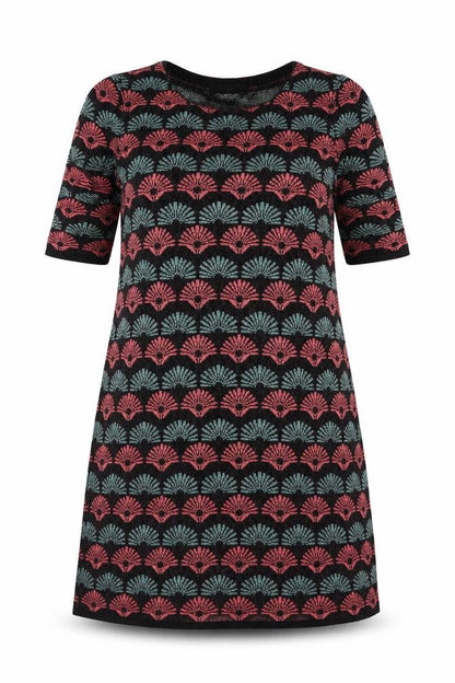 George Womens Pink Geometric Viscose A-Line  Size 12  Crew Neck Pullover