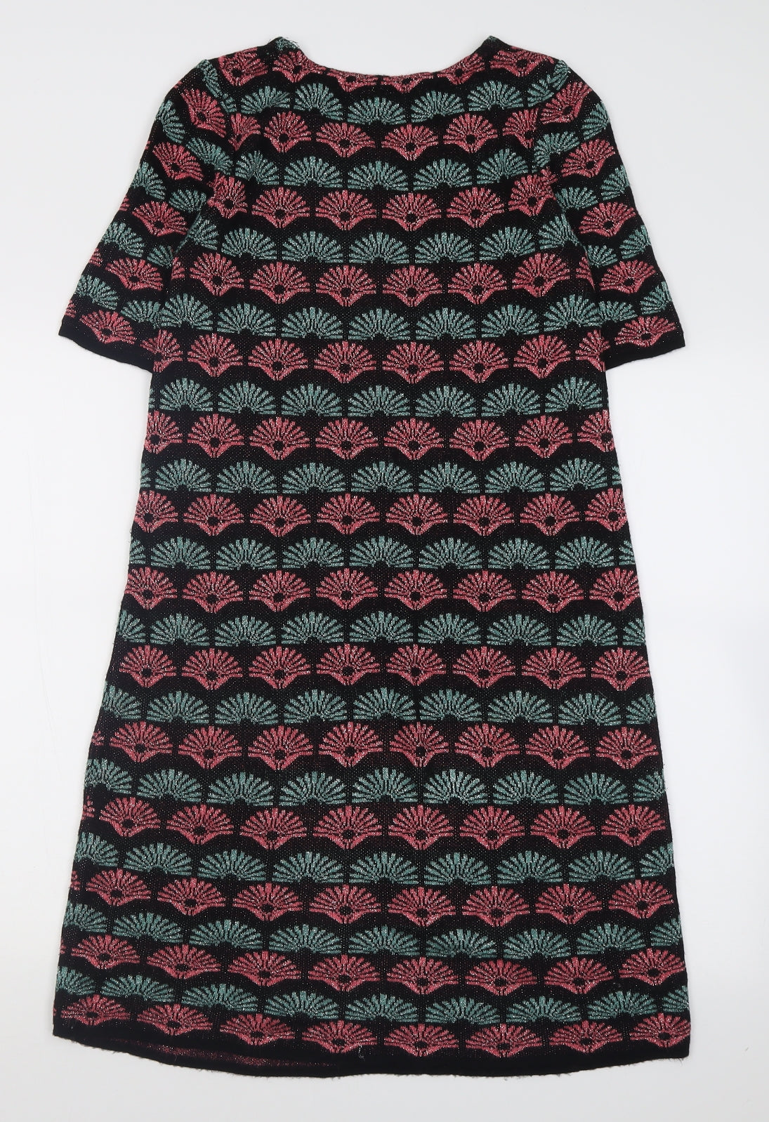 George Womens Pink Geometric Viscose A-Line  Size 12  Crew Neck Pullover