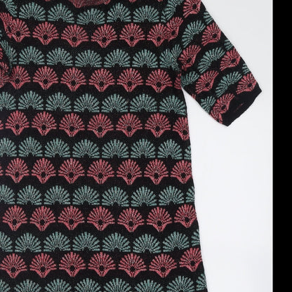 George Womens Pink Geometric Viscose A-Line  Size 12  Crew Neck Pullover