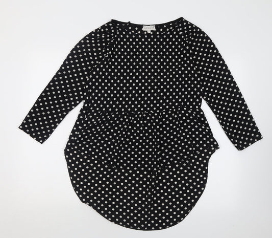 Womens UK Size S Apricot Black Tunic Blouse
