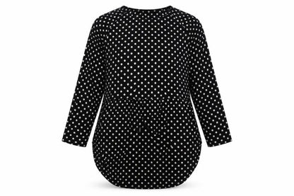 Womens UK Size S Apricot Black Tunic Blouse