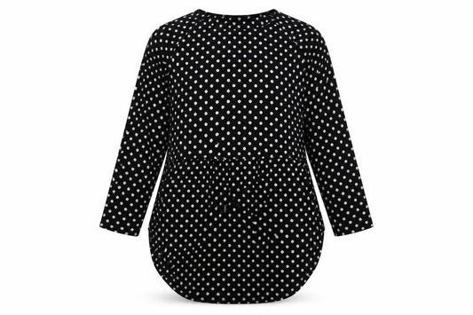 Womens UK Size S Apricot Black Tunic Blouse