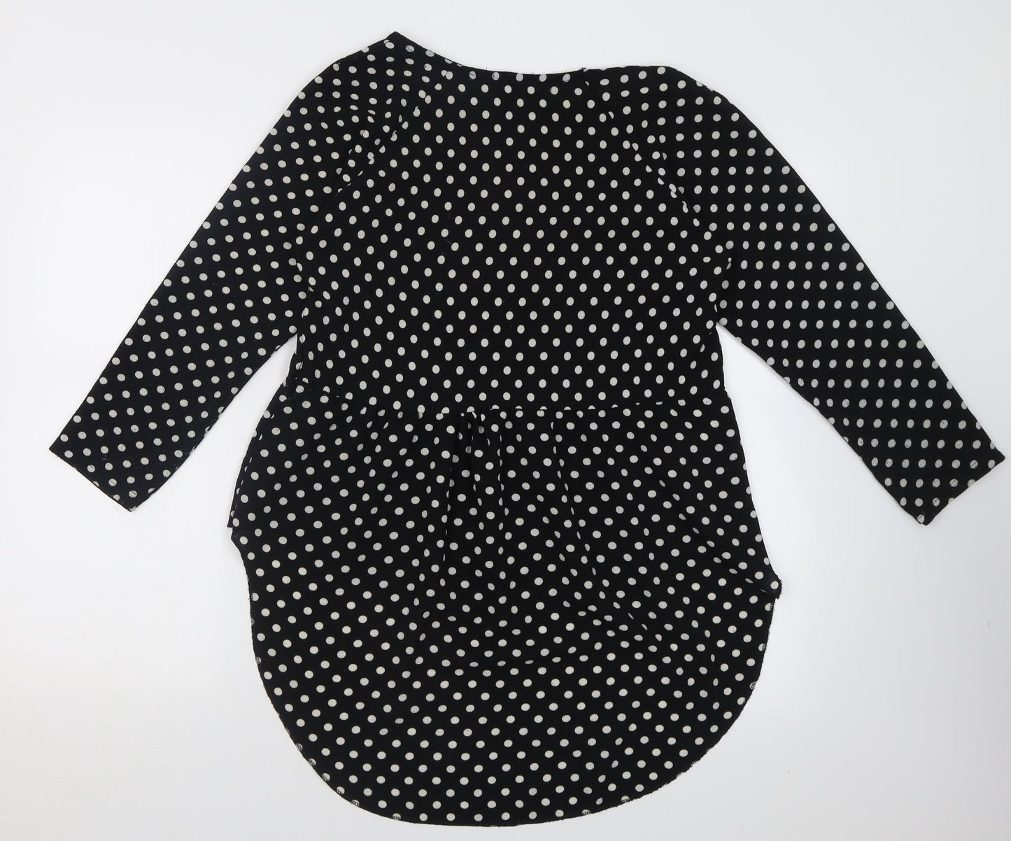 Womens UK Size S Apricot Black Tunic Blouse