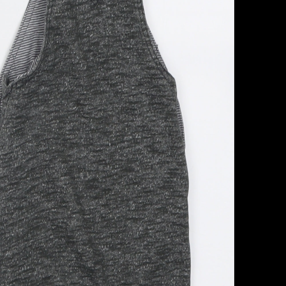 George Boys Grey  Cotton Dungaree One-Piece Size 0-3 Months  Button