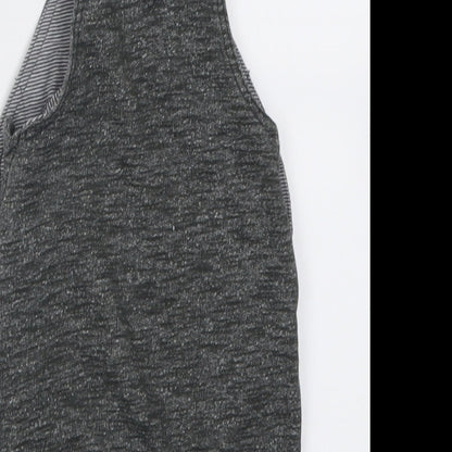 George Boys Grey  Cotton Dungaree One-Piece Size 0-3 Months  Button