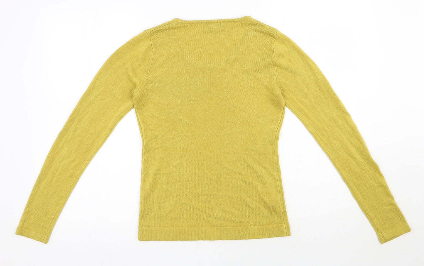 Womens UK Size 8 Papaya Yellow Pullover Jumper