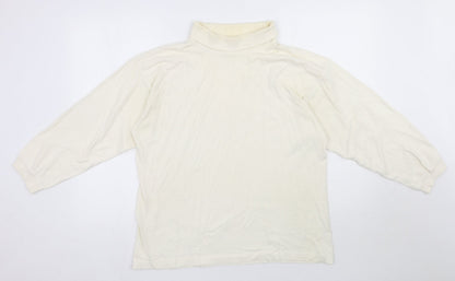Womens UK Size M Para Ivory Basic T-Shirt