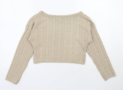 Womens UK Size S Rebellious Beige Pullover Jumper