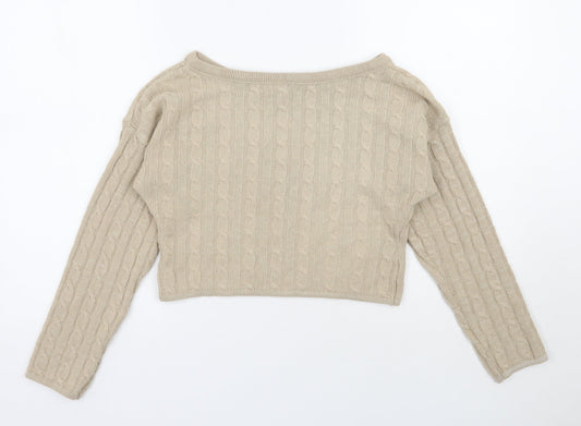 Womens UK Size S Rebellious Beige Pullover Jumper