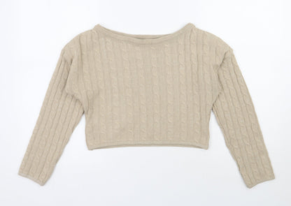 Womens UK Size S Rebellious Beige Pullover Jumper