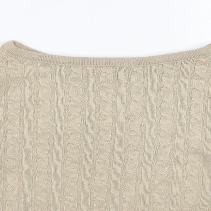 Womens UK Size S Rebellious Beige Pullover Jumper