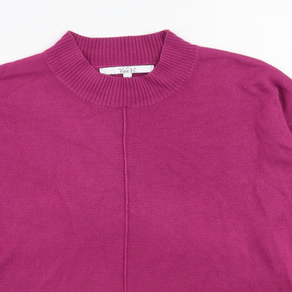 Womens UK Size M Vida Vi Pink Pullover Jumper