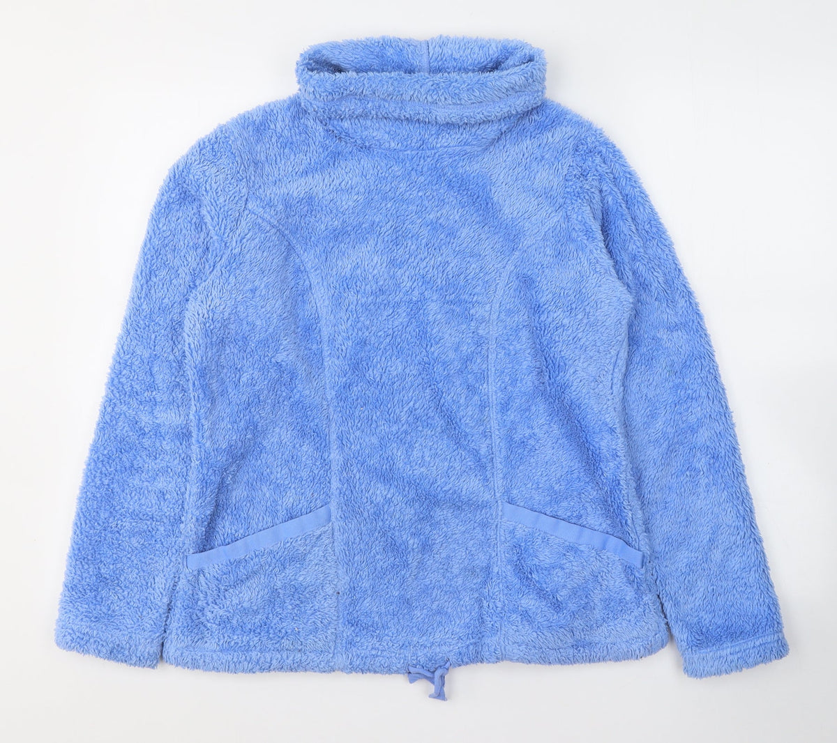 Additional front view of Avenue women’s blue polyester pullover sweatshirt, size S, pullover