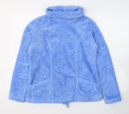 Additional front view of Avenue women’s blue polyester pullover sweatshirt, size S, pullover