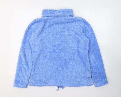 Back view of Avenue women’s blue polyester pullover sweatshirt, size S, pullover