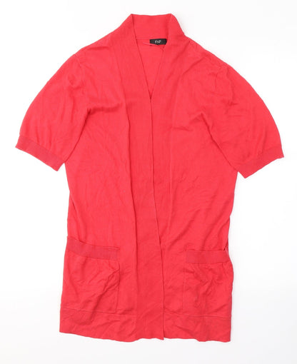 F&F Womens Red  Cotton Basic T-Shirt Size 14 V-Neck