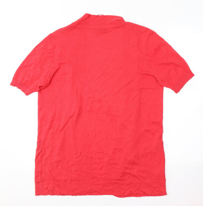 F&F Womens Red  Cotton Basic T-Shirt Size 14 V-Neck