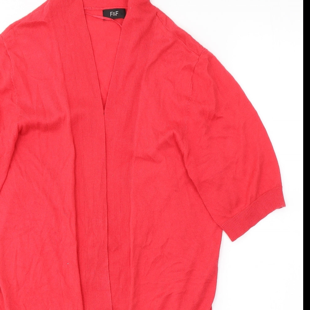 F&F Womens Red  Cotton Basic T-Shirt Size 14 V-Neck