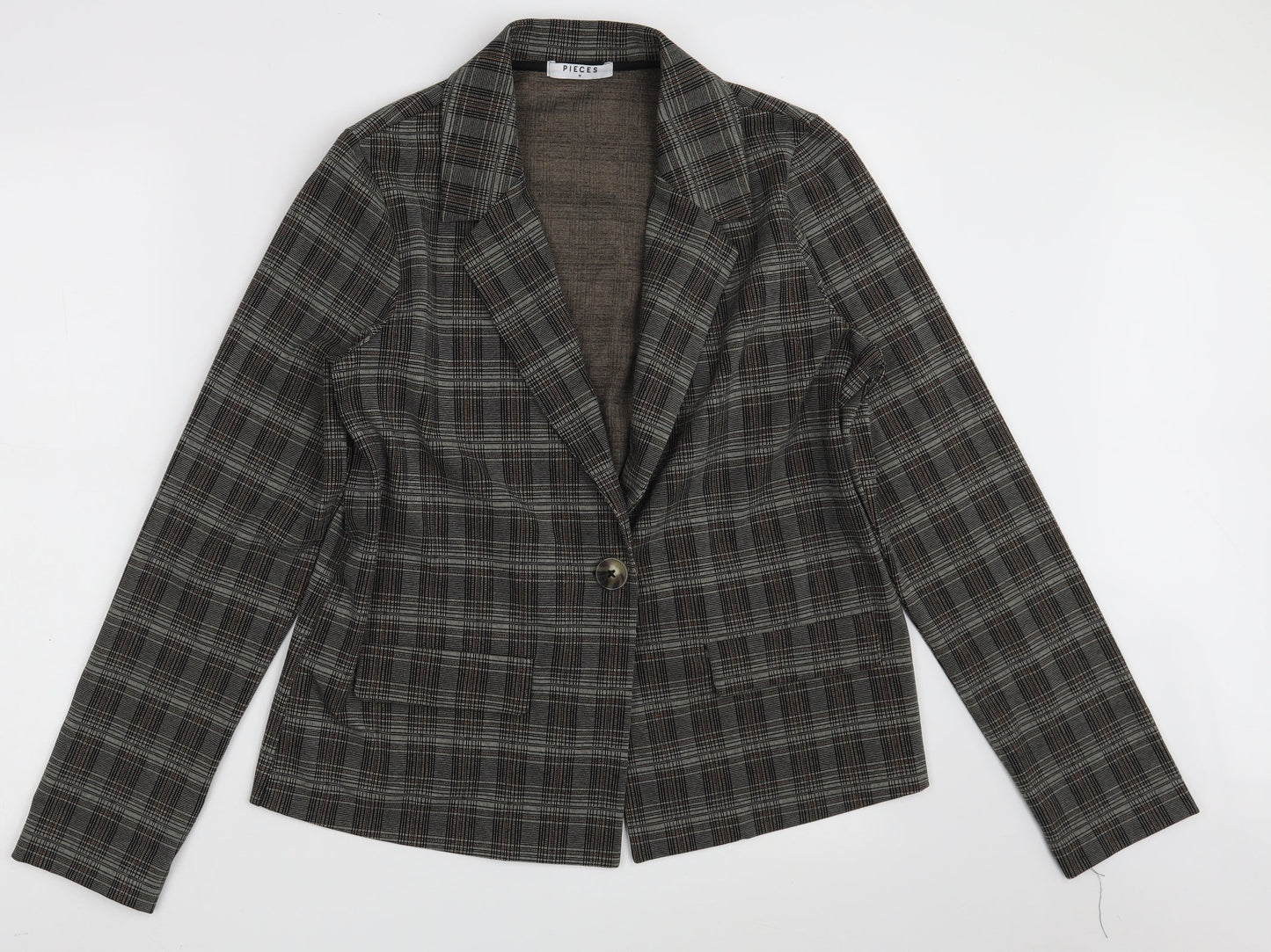 Pieces Womens Grey Check  Jacket  Size M  Button