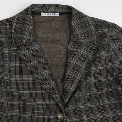Pieces Womens Grey Check  Jacket  Size M  Button