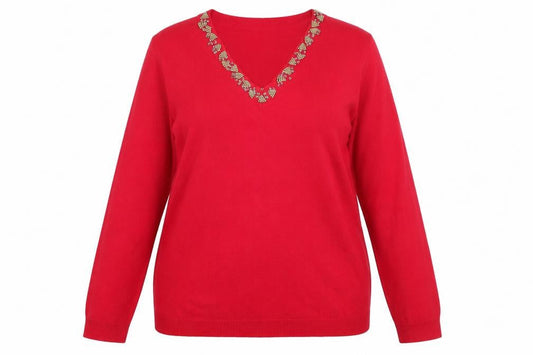 Womens UK Size 20 Classics Red Pullover Jumper