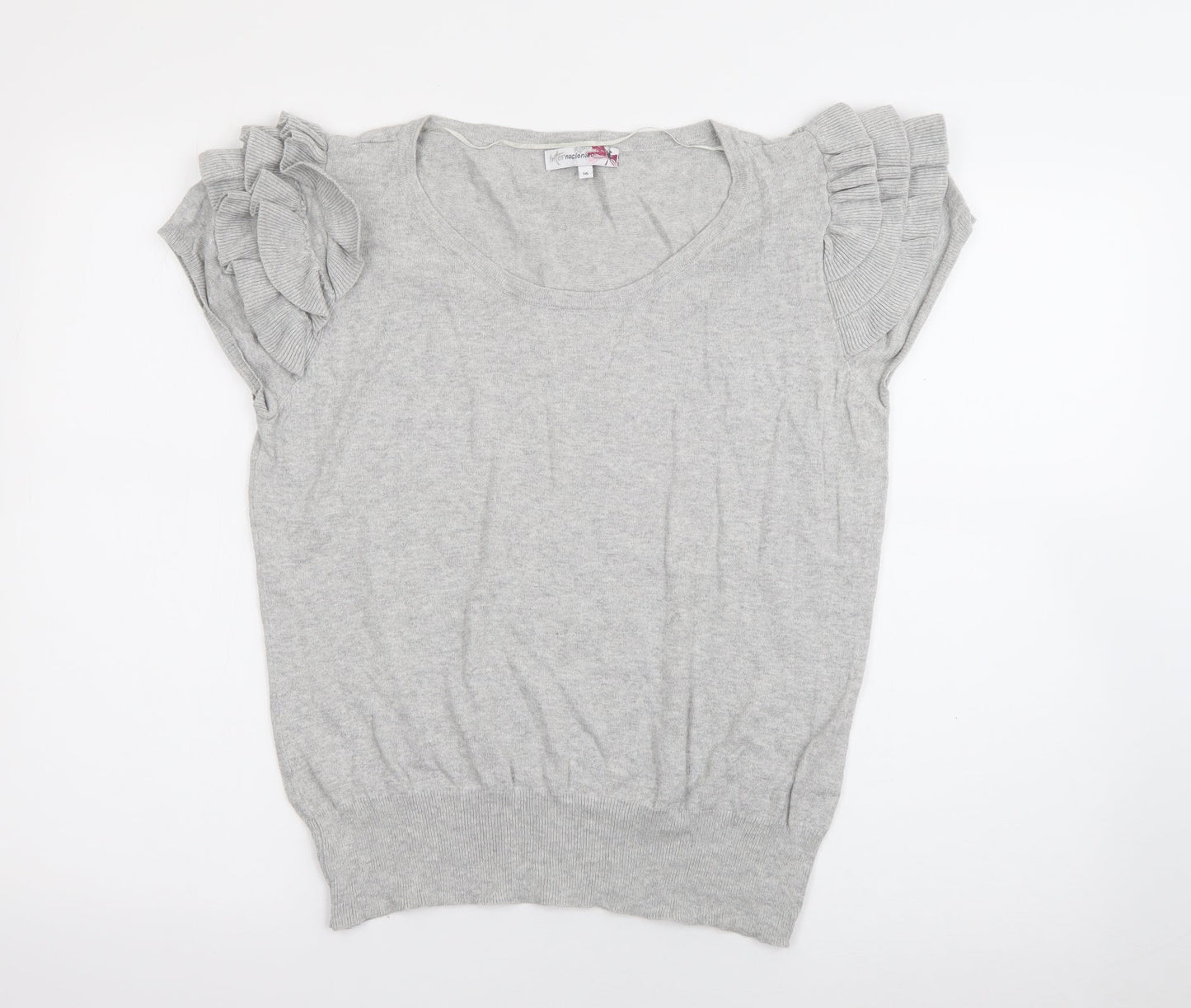 Womens UK Size 16 Internacionale Grey Pullover Jumper