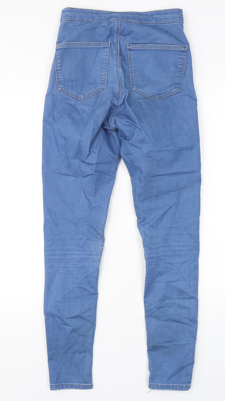 Topshop Womens Blue  Cotton Skinny Jeans Size 28 in L29 in Regular Button