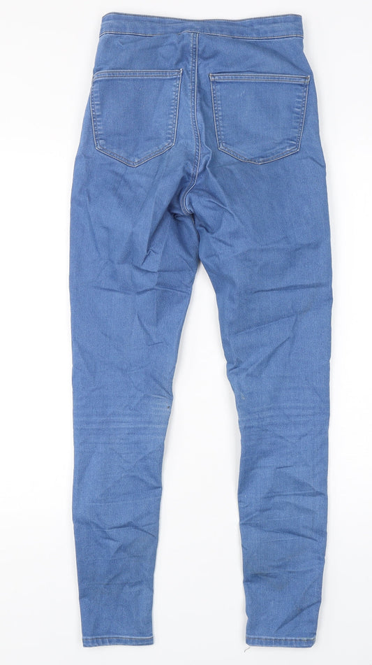 Topshop Womens Blue  Cotton Skinny Jeans Size 28 in L29 in Regular Button