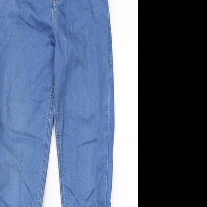 Topshop Womens Blue  Cotton Skinny Jeans Size 28 in L29 in Regular Button