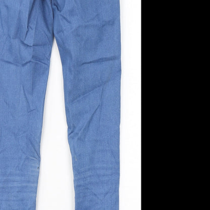 Topshop Womens Blue  Cotton Skinny Jeans Size 28 in L29 in Regular Button