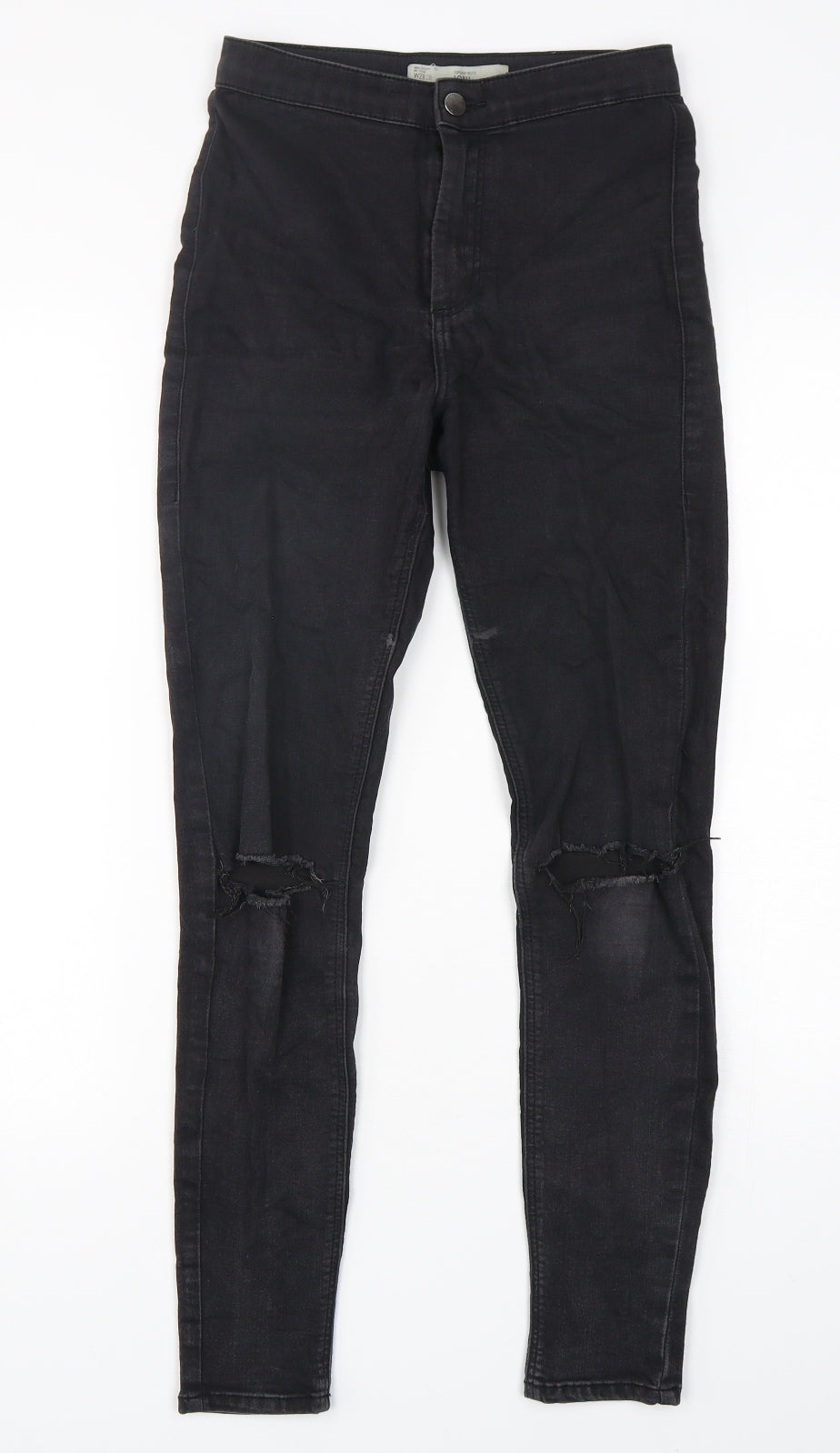 Topshop Womens Black  Cotton Skinny Jeans Size 28 in L29 in Regular