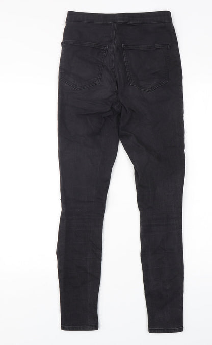 Topshop Womens Black  Cotton Skinny Jeans Size 28 in L29 in Regular