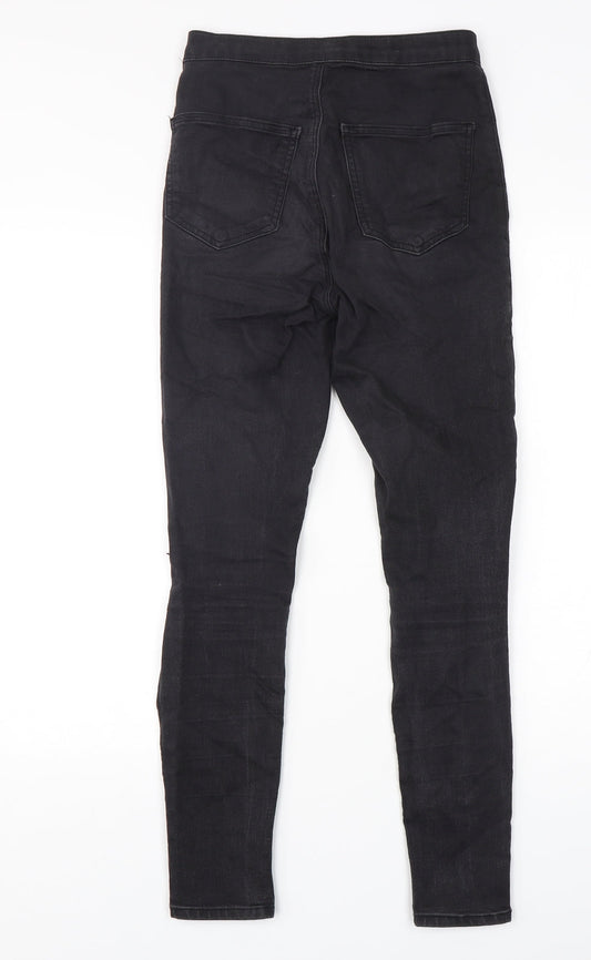 Topshop Womens Black  Cotton Skinny Jeans Size 28 in L29 in Regular