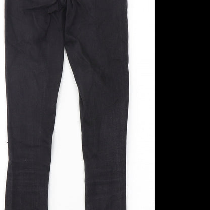 Topshop Womens Black  Cotton Skinny Jeans Size 28 in L29 in Regular