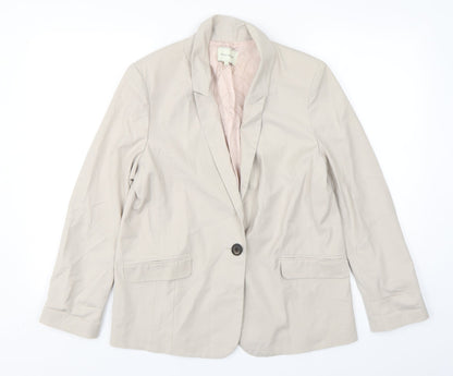 River Island  Womens Beige  Polyester Jacket Suit Jacket Size 10