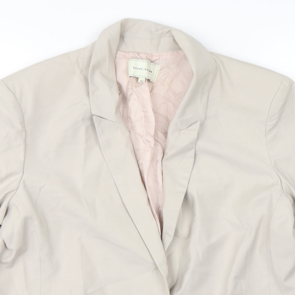 River Island  Womens Beige  Polyester Jacket Suit Jacket Size 10