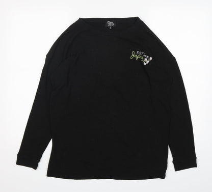 Additional front view of Gypsy Heart women’s black polyester pullover sweatshirt, size M, pullover