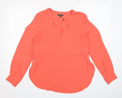 Warehouse Womens Pink  Polyester Basic Blouse Size 12 Round Neck