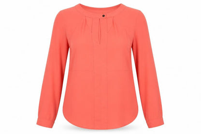Warehouse Womens Pink  Polyester Basic Blouse Size 12 Round Neck