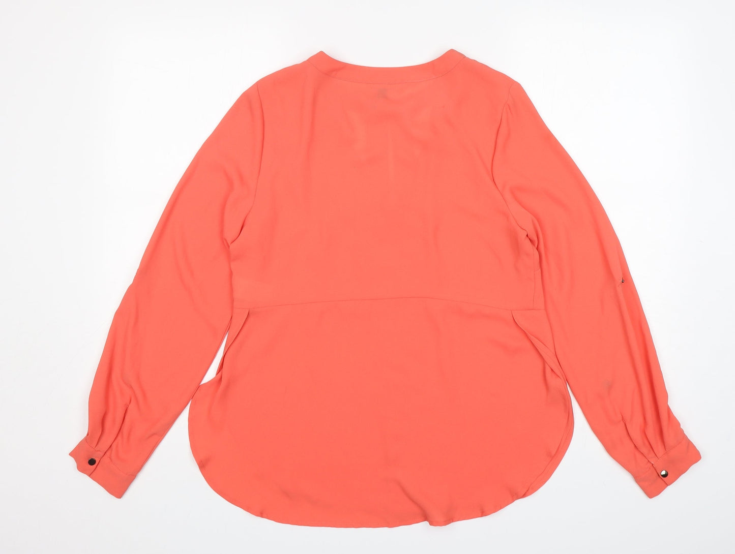 Warehouse Womens Pink  Polyester Basic Blouse Size 12 Round Neck