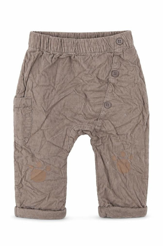 TU Boys Brown  Cotton Capri Trousers Size 6-9 Months   - Paw Prints