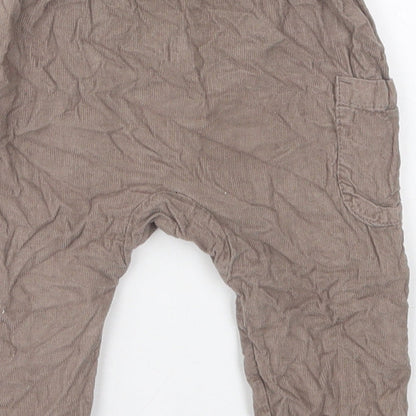 TU Boys Brown  Cotton Capri Trousers Size 6-9 Months   - Paw Prints