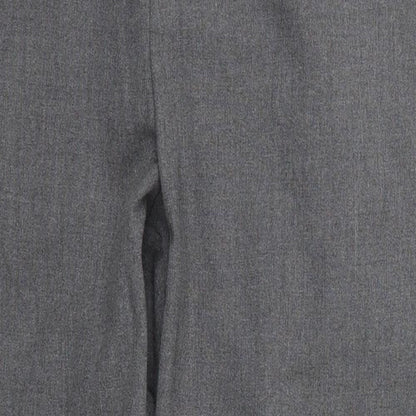 Close-up detail of Savior women’s grey polyester trousers, size UK 14, 24-inch leg regular