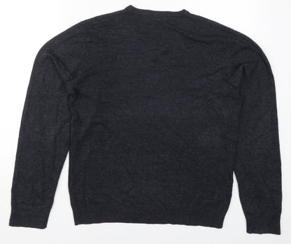 Marks and Spencer Mens Blue V-Neck  Acrylic Pullover Jumper Size M