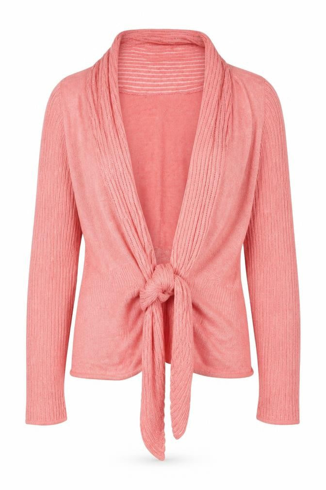 Front view of Wallis women’s pink v-neck viscose cardigan jumper, size S