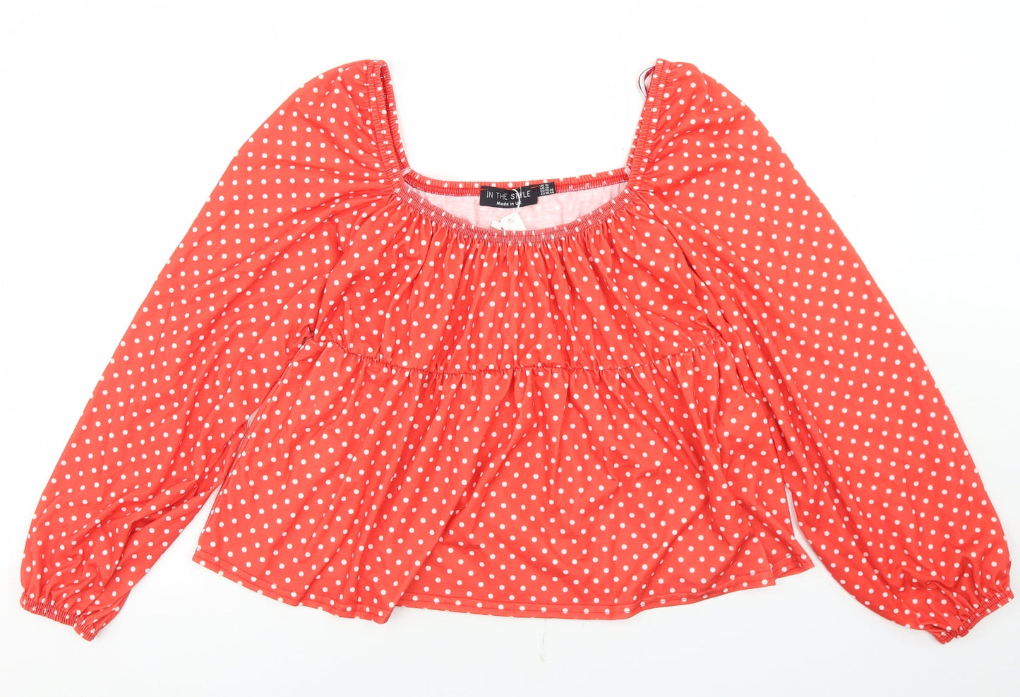 Womens UK Size 18 In the Style Red Cropped Blouse